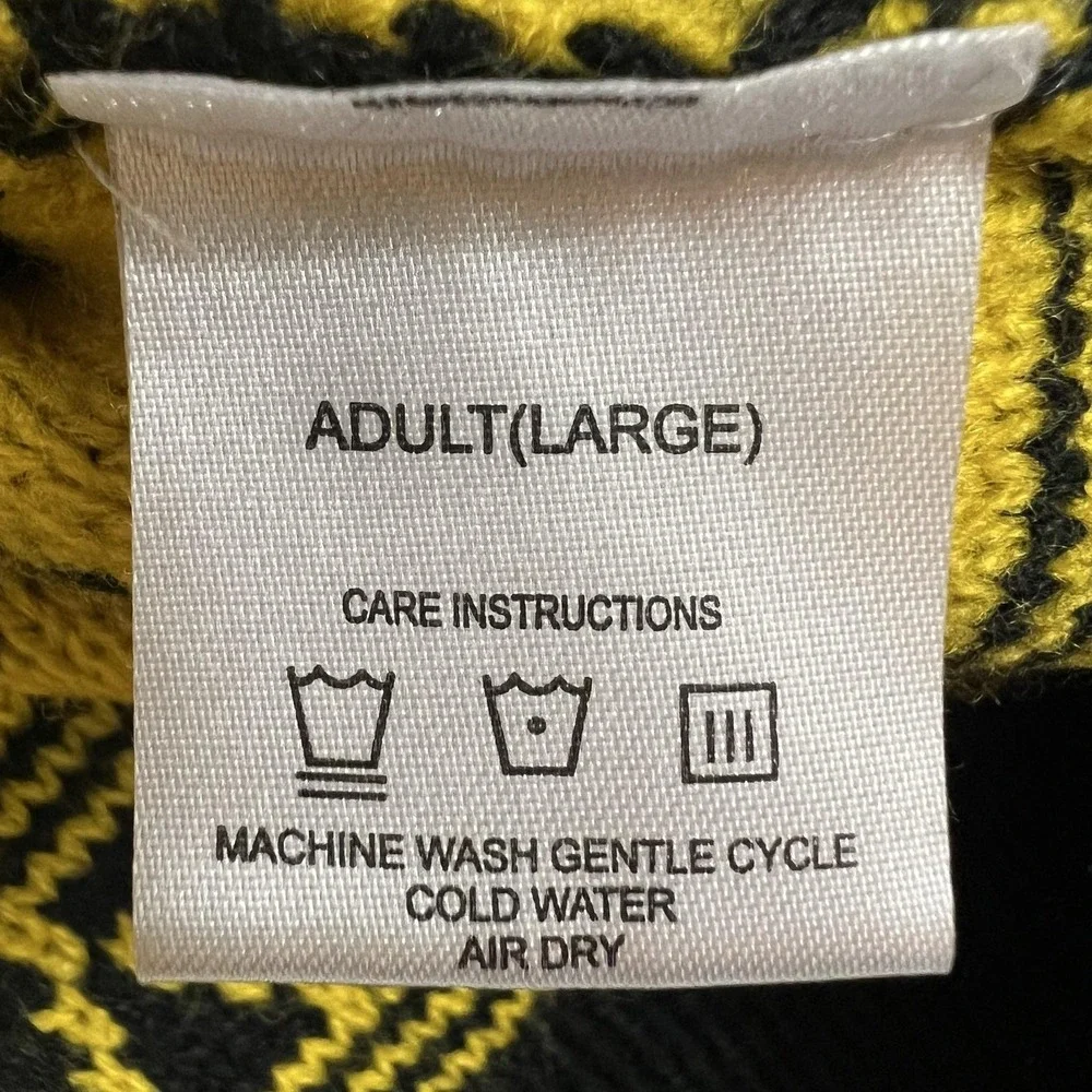 Live Nation Wu-Tang Clan Sweater Mens Large Black Yellow Fair Isle Knit Pullover